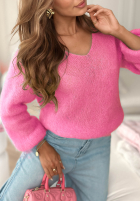 Miękki moherowy sweterek z dekoltem Sweet Cotton Candy roz