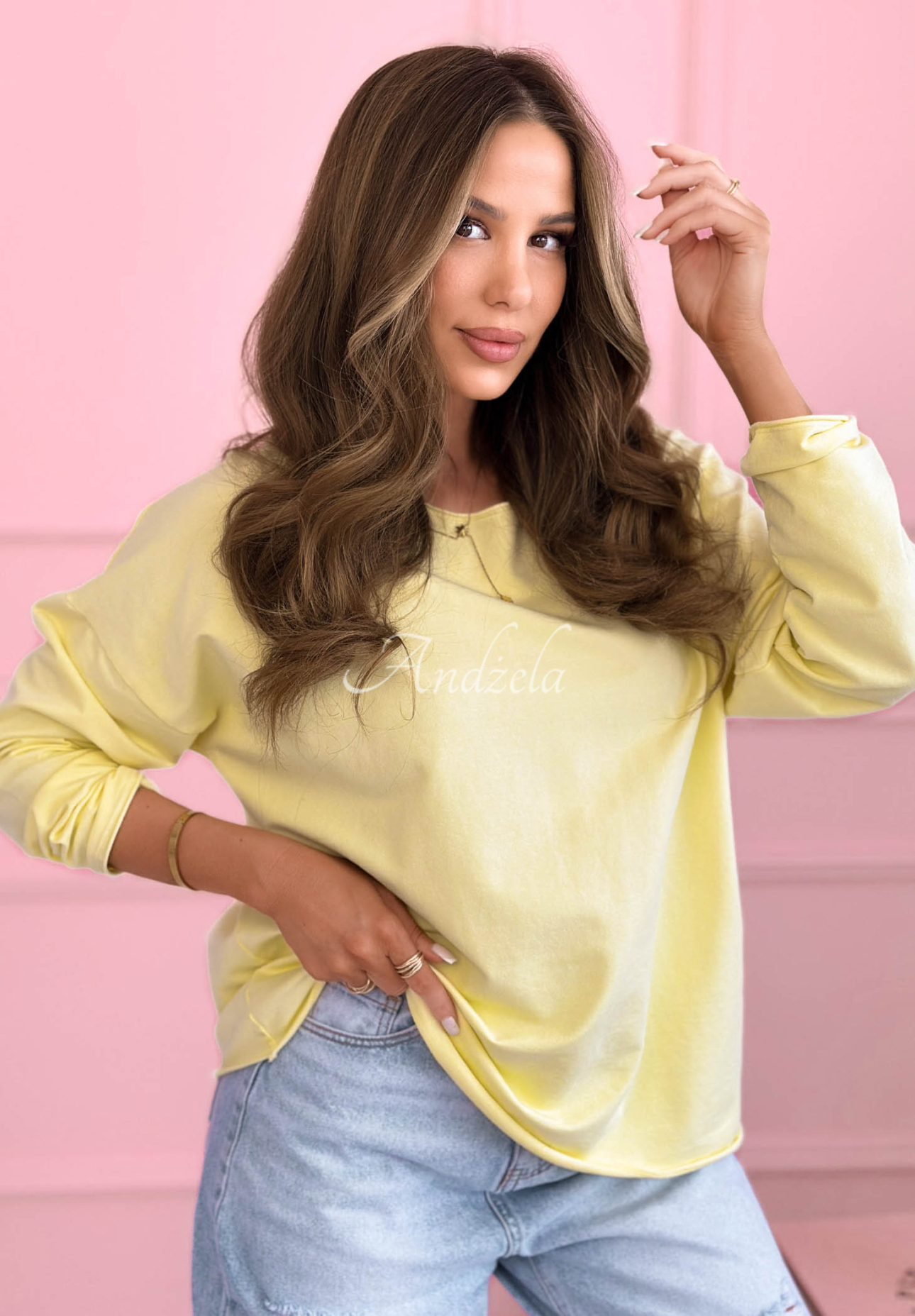 Bluză din bumbac tip longsleeve Hey Spring