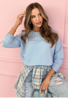 Bluză longsleeve Hey Spring albastru azuriu