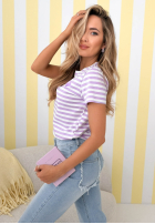 Tricou în dungi cu inimioară Love Spell