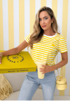 Tricou în dungi cu inimioară Love Spell