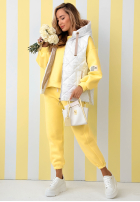 Pikowana Vestă z kapturem Spring Touch albă