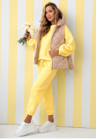 Pikowana Vestă z kapturem Spring Touch albă