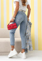 Pantaloni din denim skinny z paskiem Athena albastre