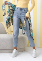 Pantaloni din denim mom fit No Way albastre