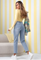 Pantaloni din denim mom fit No Way albastre