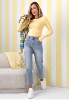 Pantaloni din denim mom fit No Way albastre