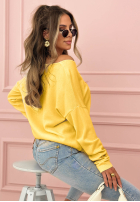 Ușor Pulover z dekoltem Sensibility galbene