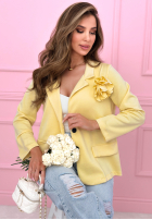 Sacou oversize z różą Elegant Rosalia galben