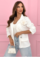 Sacou oversize z różą Elegant Rosalia ecru