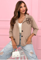 Sacou oversize z różą Elegant Rosalia ciocolatie