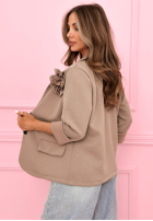 Sacou oversize z różą Elegant Rosalia ciocolatie