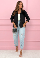 Sacou oversize z różą Elegant Rosalia negru