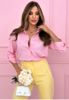 Wiskozowa Cămașă oversize Joyful Heart roz pudră