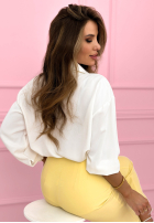 Elegancka Cămașă z wiązaniem Fresh Tulips albă