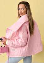 Pikowana Geacă z kołnierzem Where Are We albă