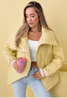 Pikowana Geacă z kołnierzem Where Are We albă