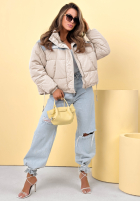 Scurtă pikowana Geacă bomberka Simone bej