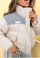 Scurtă pikowana Geacă bomberka Simone bej