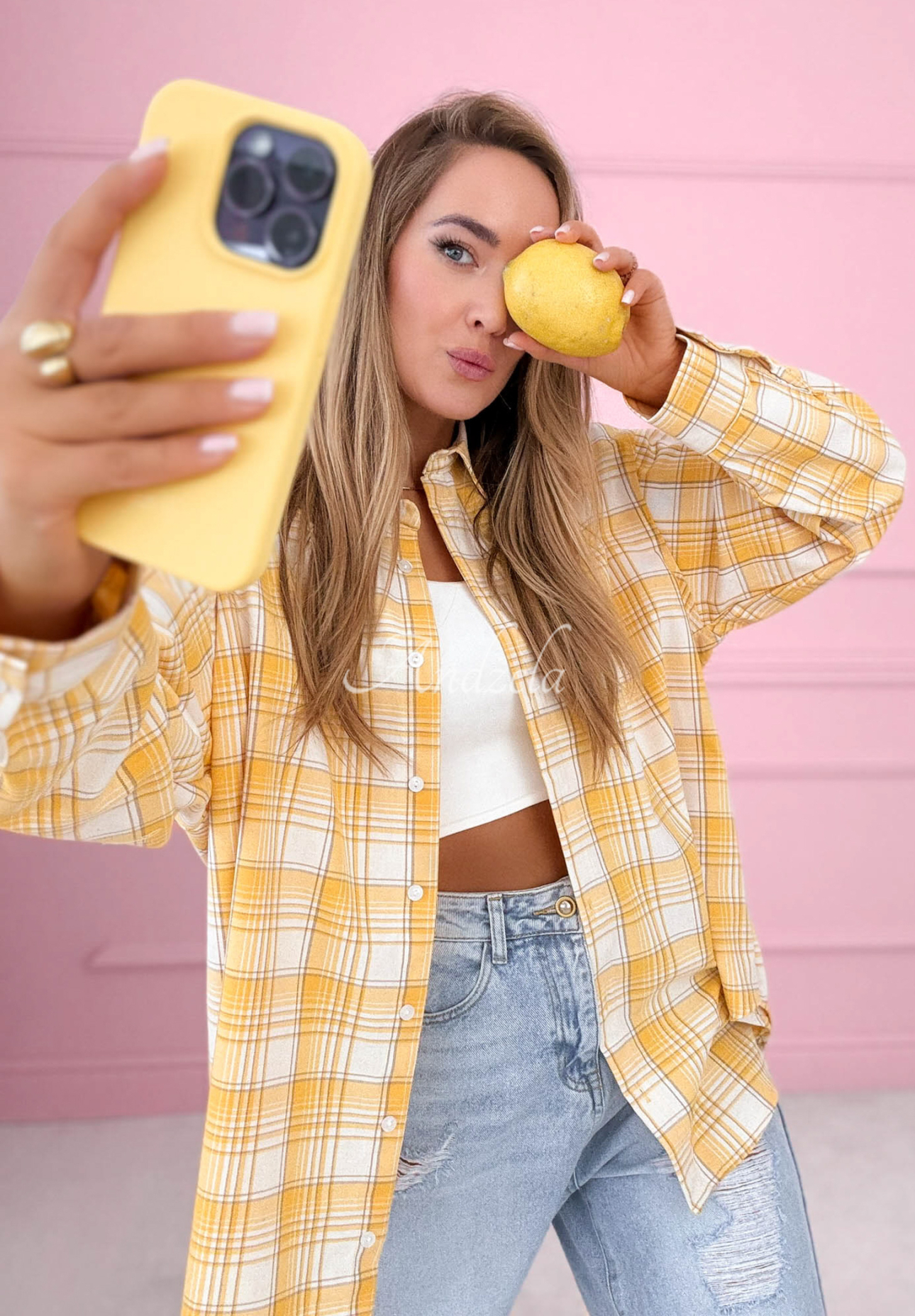 Cămașă din bumbac în carouri Jessica