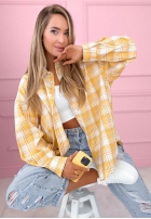 Cămașă w kratę Jessica galben