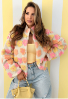 Kwiecista Geacă ze stójką Garden Of Flowers różowo-galben