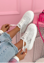 Koronkowe Adidași Heidi białe