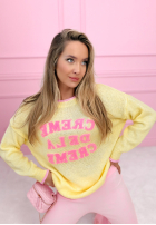 Pulover z napisami Creme De La Creme galbene