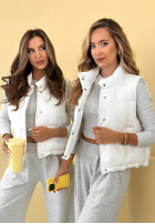 Puchowa Scurtă Vestă Veronica galben