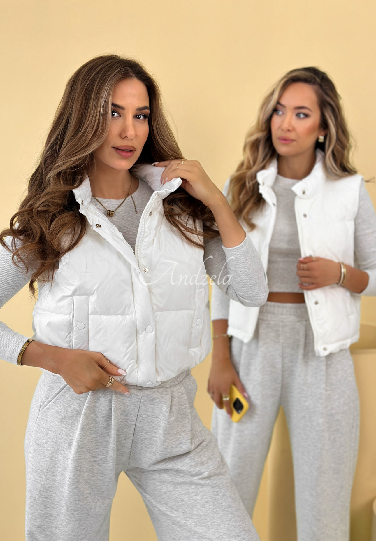 Vestă scurtă matlasată cu puf Veronica