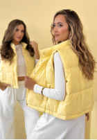 Puchowa Scurtă Vestă Veronica galben