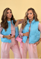 Puchowa Scurtă Vestă Veronica galben