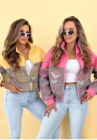 Hanorac ze stójką cu modele Alice galben