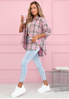 Cămașă w kratę Province House roz pudră