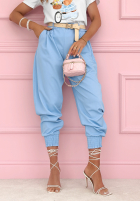 din material textil Pantaloni ze ściągaczami Get Ready albastru azuriu