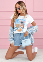 Tricou z nadrukiem More Espresso biało-albastru