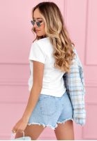 Tricou z nadrukiem More Espresso biało-albastru