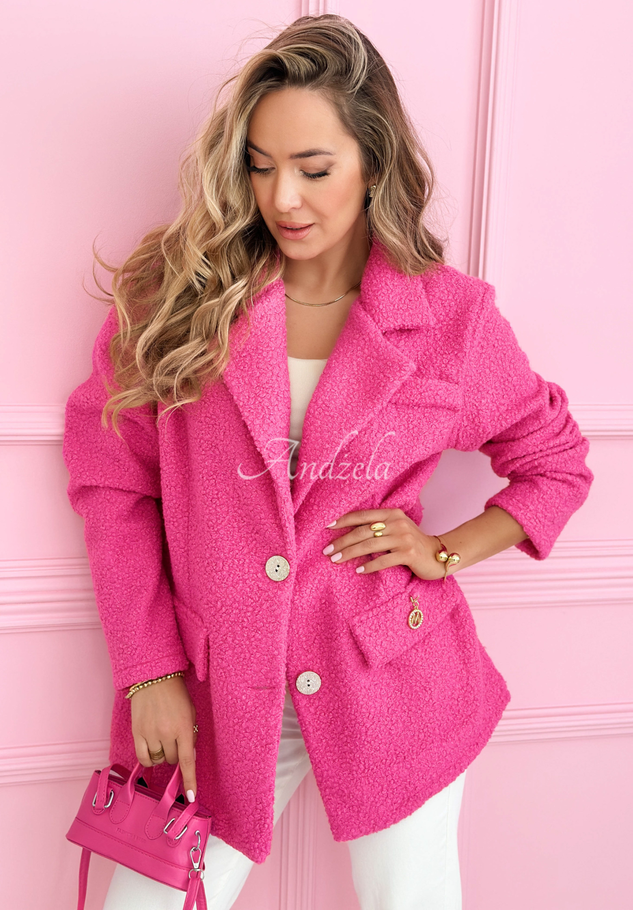 Pardesiu din imitație de lână de miel cu guler Ingrid