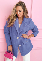 Palton  kożuszek z kołnierzem Ingrid fucsia