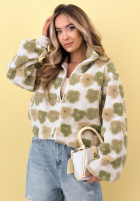 Kwiecista Geacă ze stójką Garden Of Flowers biało-verde