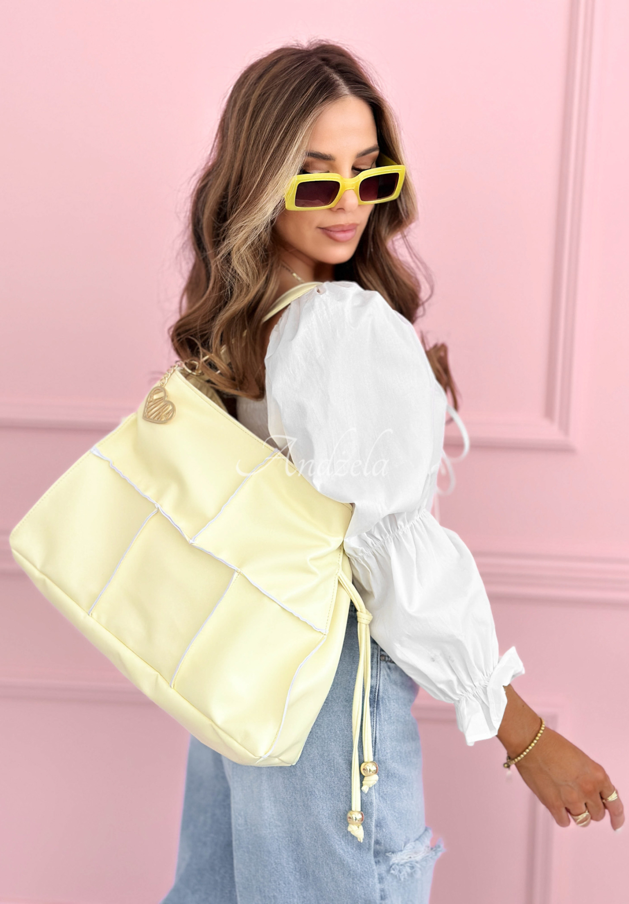 Geantă cu cusături decorative Everyday Smile