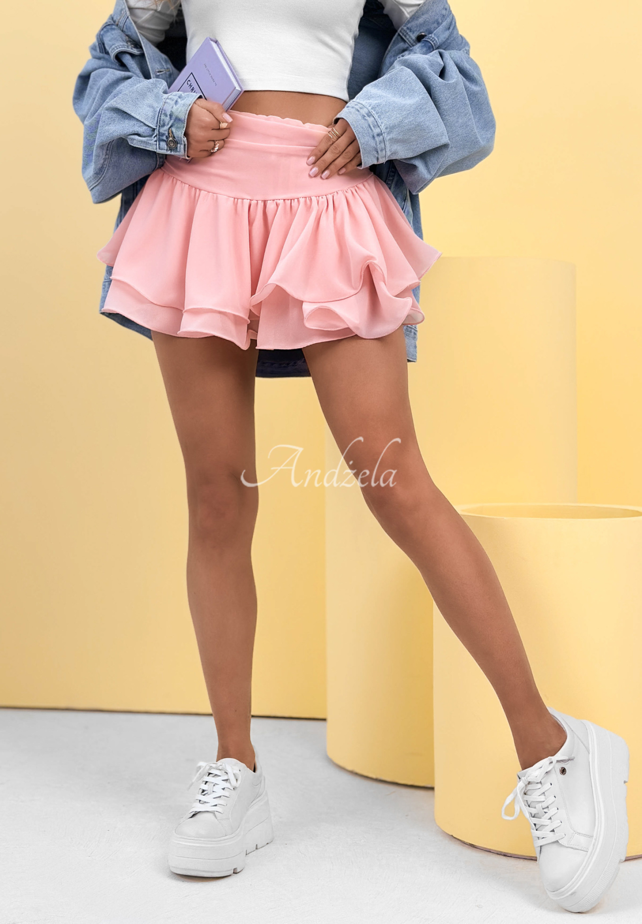 Fustă-pantalon cu volănașe All Over Again