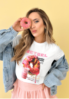 Tricou z nadrukiem Pretzel Alb