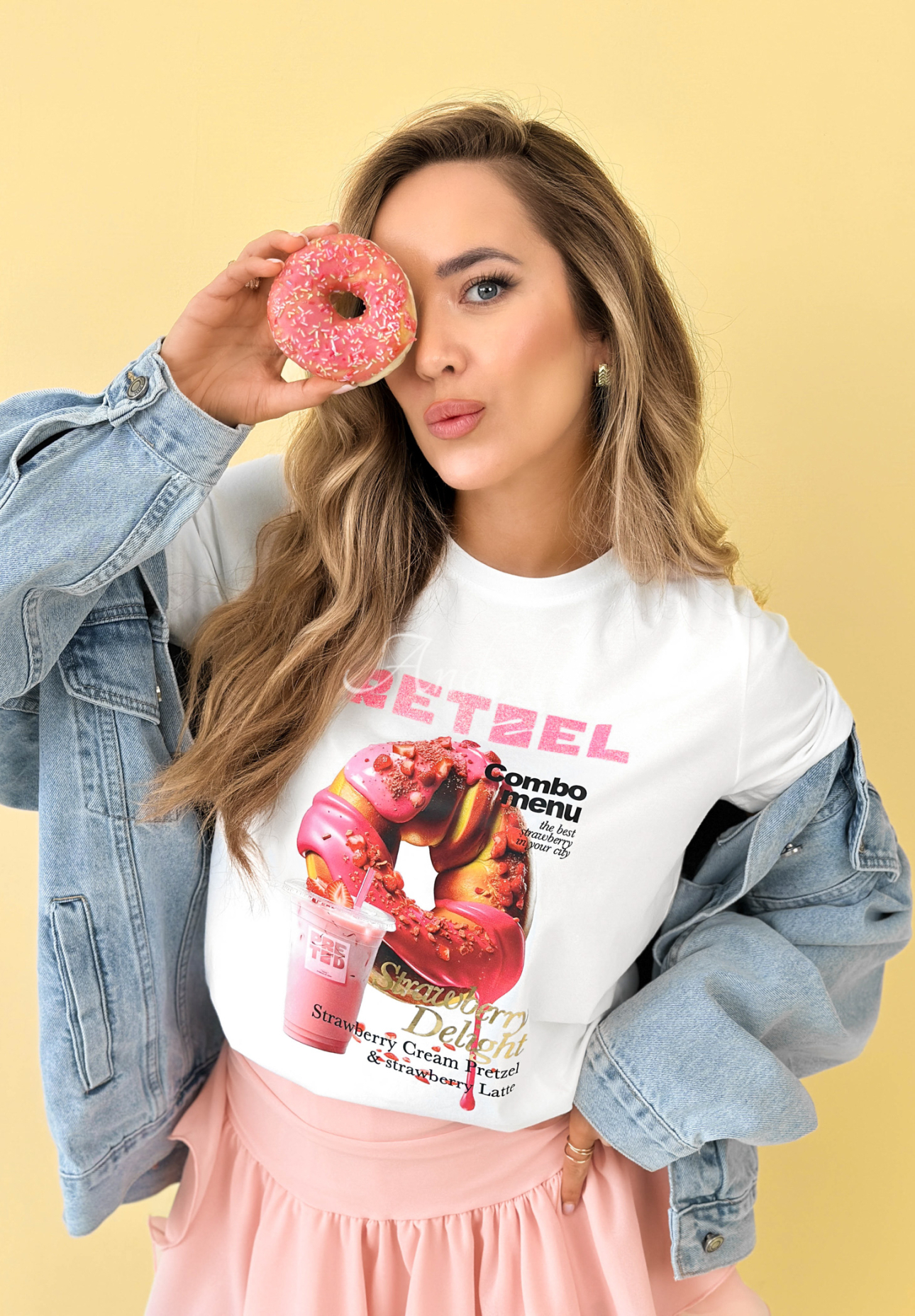 Tricou din bumbac cu imprimeu Pretzel