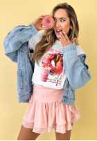 Tricou z nadrukiem Pretzel Alb