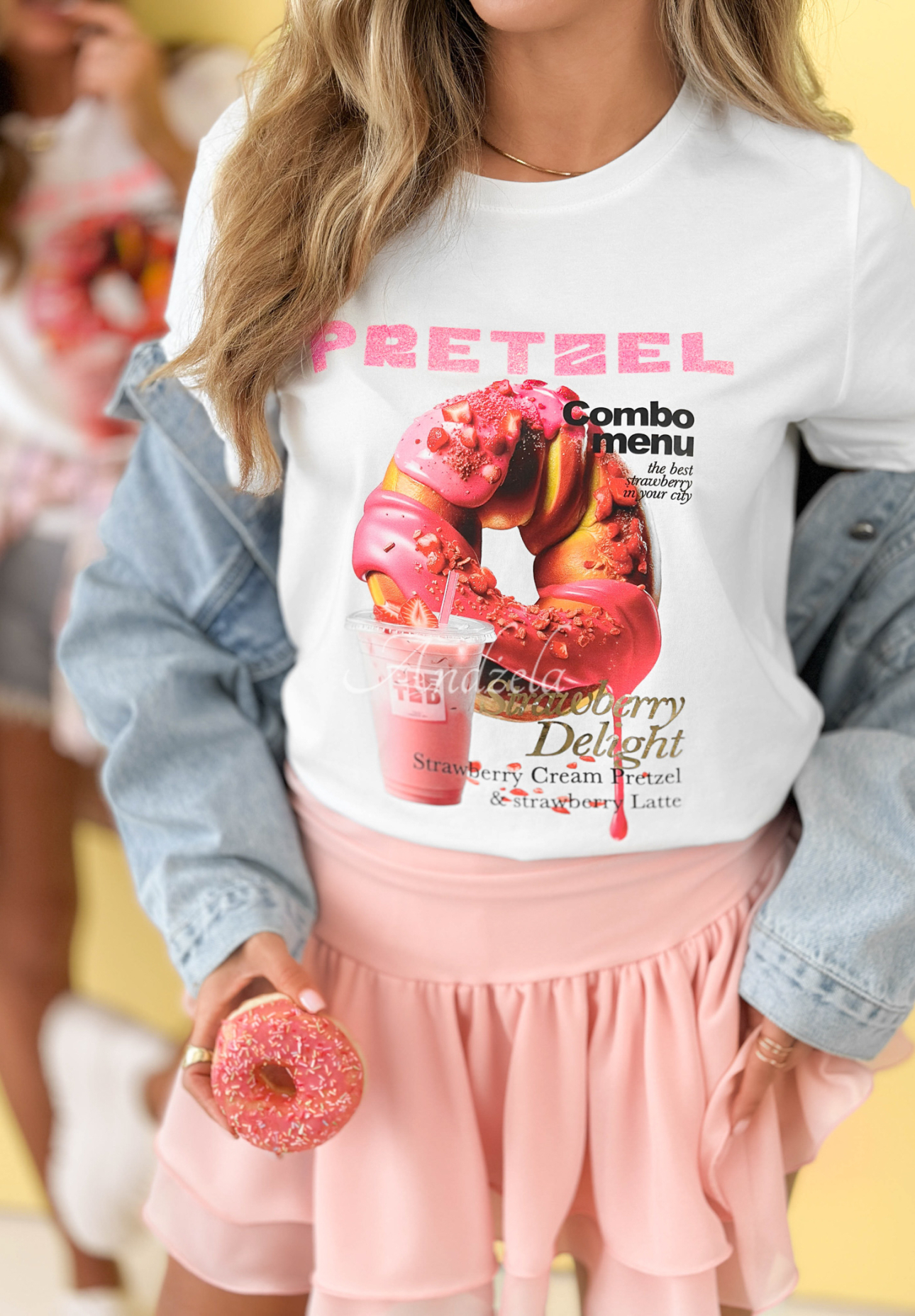 Tricou din bumbac cu imprimeu Pretzel