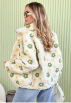 Kwiecista Geacă ze stójką Garden Of Flowers biało-verde