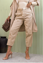 Pantaloni din denim z paskiem Taylor bej