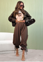 din material textil Pantaloni ze ściągaczami Must Decline camel