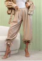 din material textil Pantaloni ze ściągaczami Must Decline camel